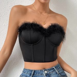 Bustier Soirée à Plumes élégant