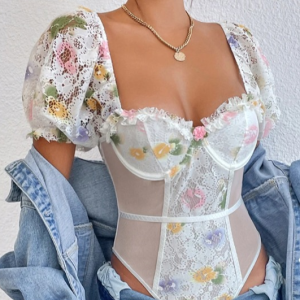 bustier motif floral