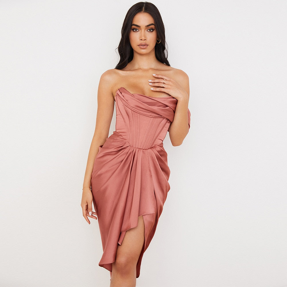 robe corset bustier rose