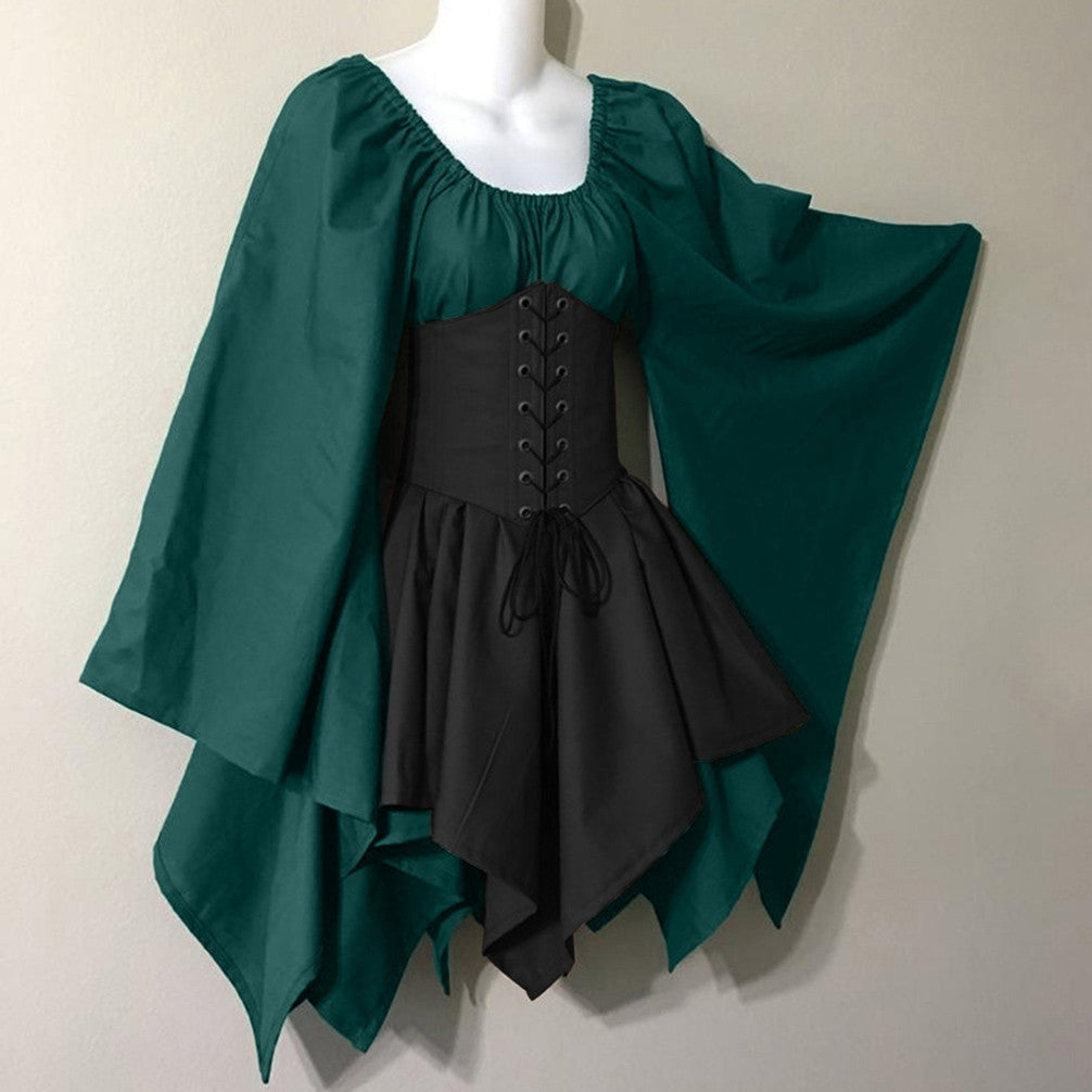 robe corset ancienne coupe courte verte