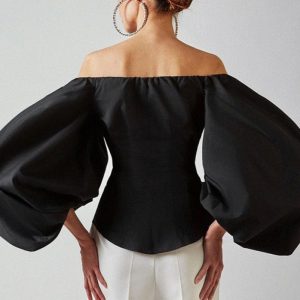 bustier noir longues manches