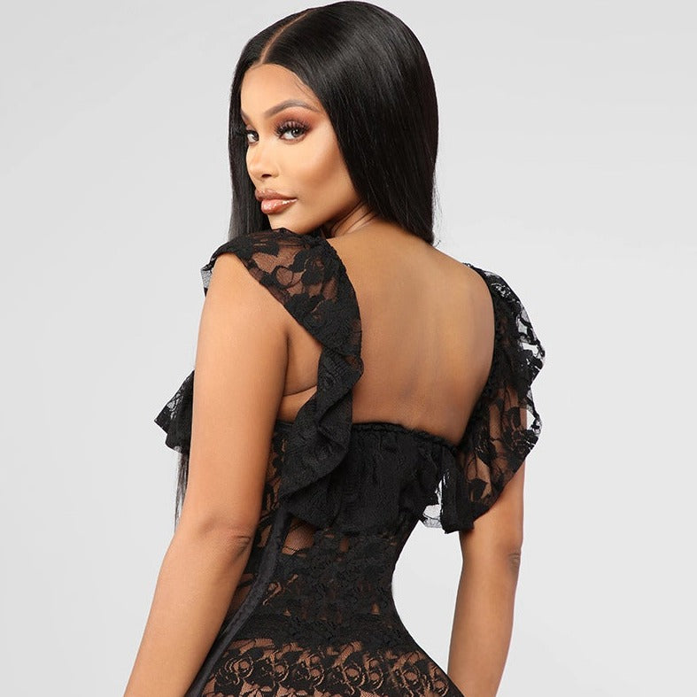 dentelle noire féminine