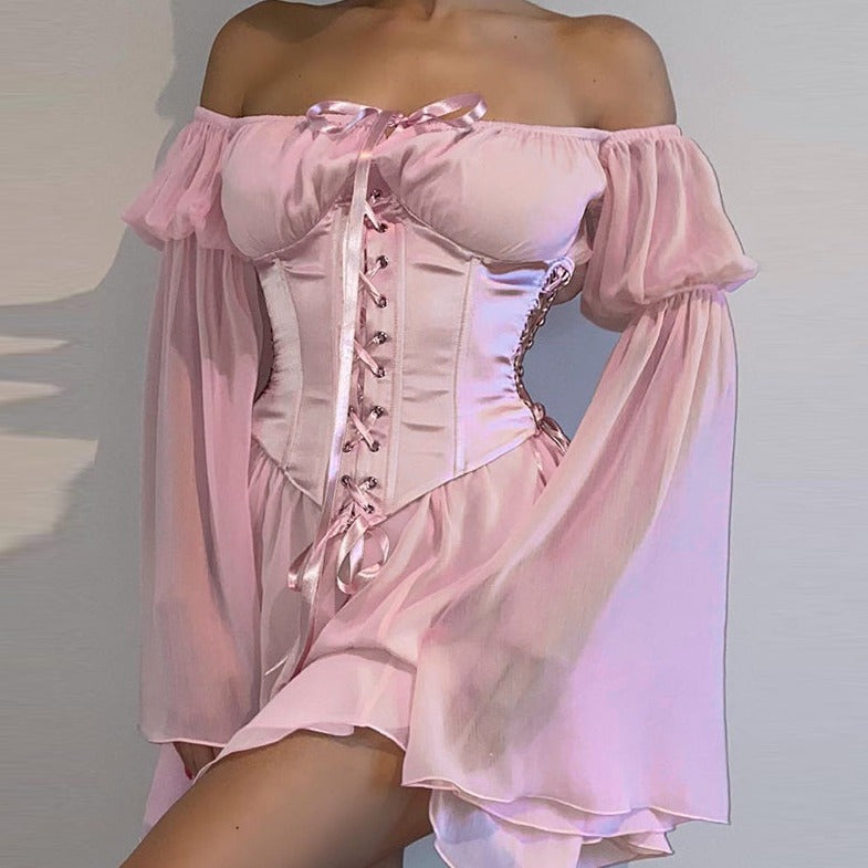 corset underbust gothique rose