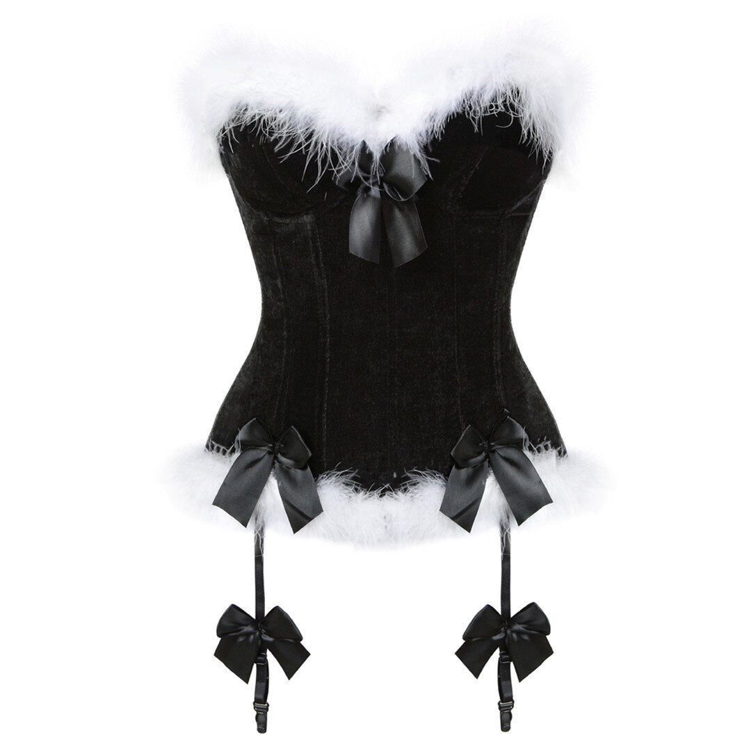 corset noir porte-jarretelles chic
