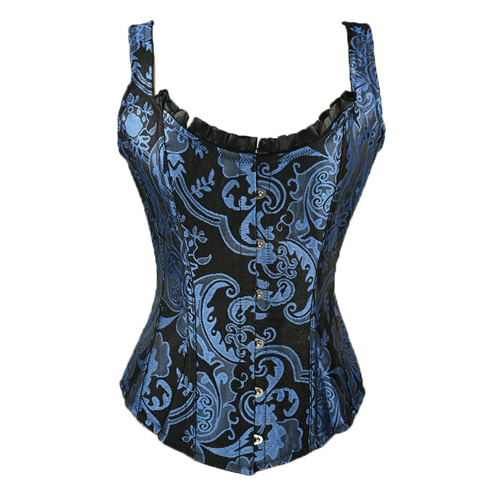 Corset Noir Et Bleu Nora