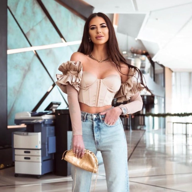 top fashion corset beige