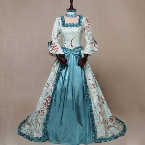 Robe Corset Longue Style Renaissance Bleue