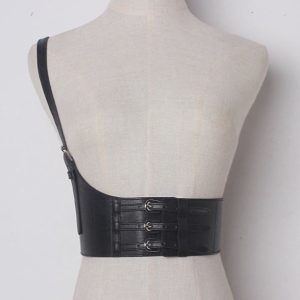 ceinture corset cuir noir