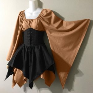 robe corset marron élégante