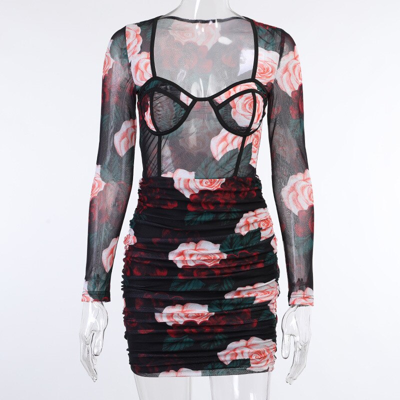 robe féminine corset fleuri