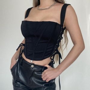 Corset Bustier noir avec bretelles
