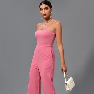 combinaison bustier rose