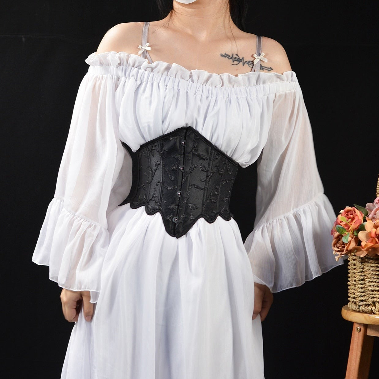 corset underbust noir