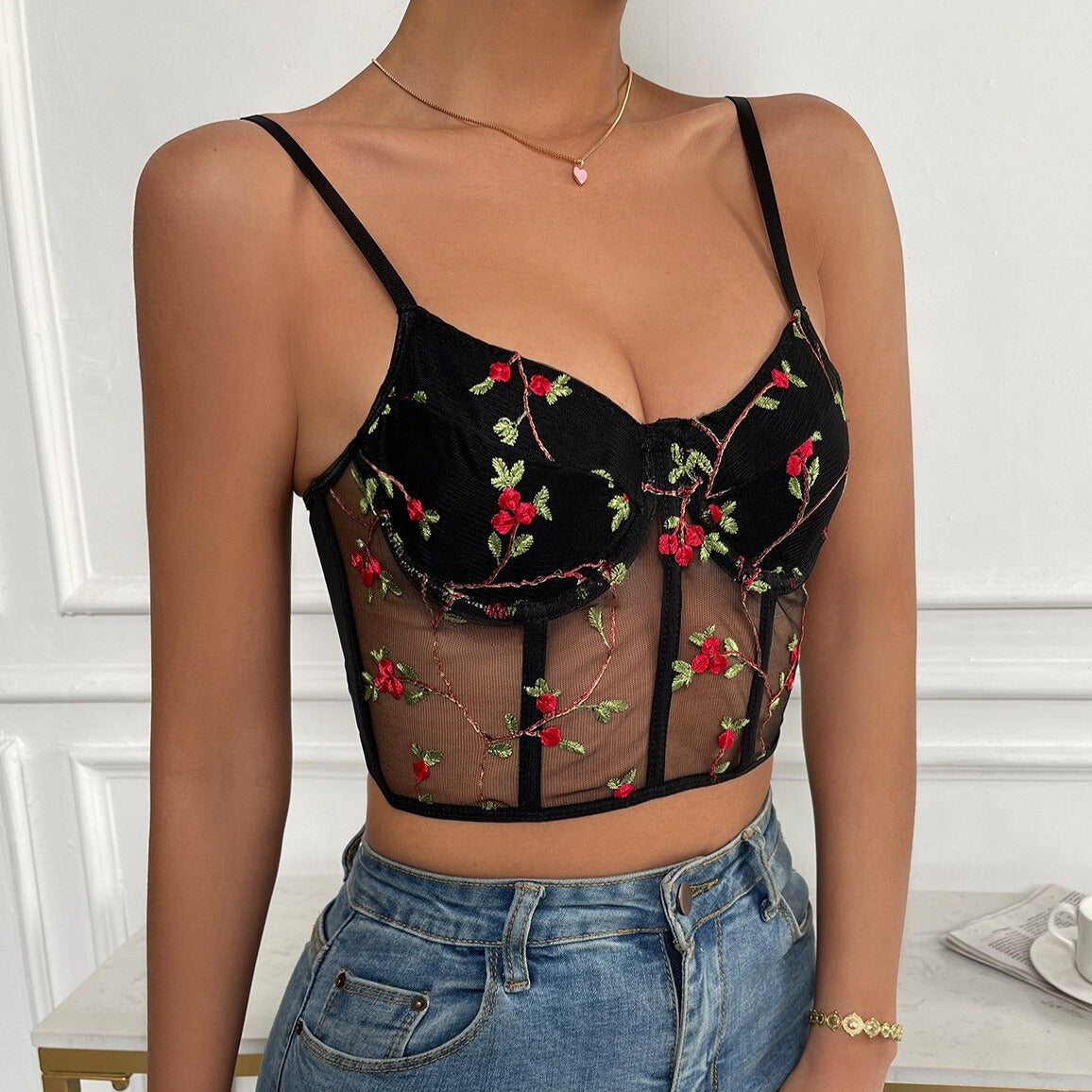 corset noir féminin