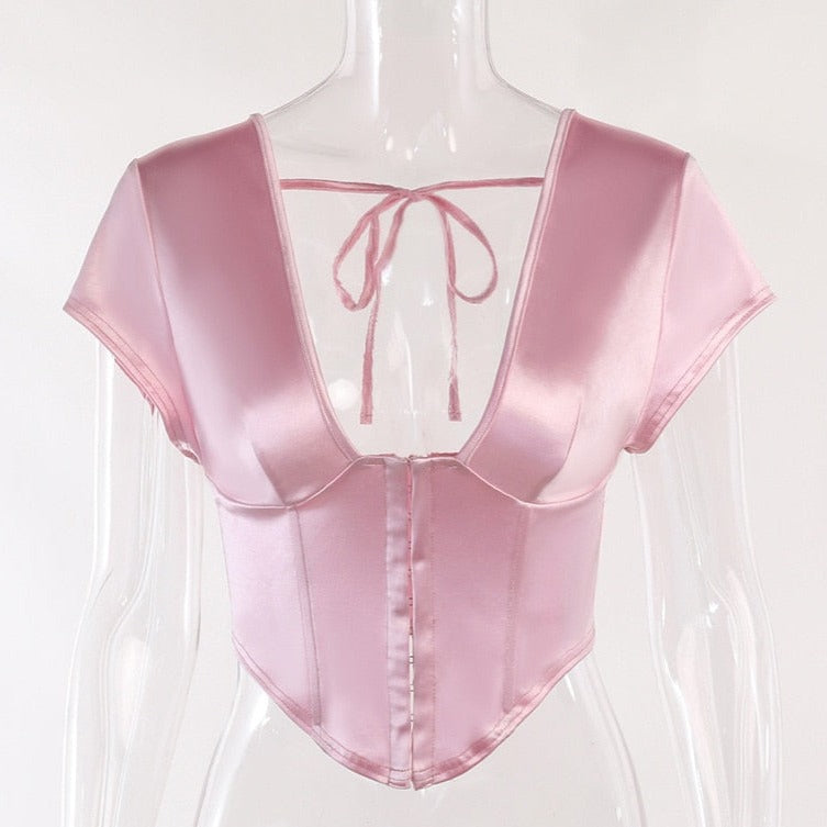 style romantique corset rose