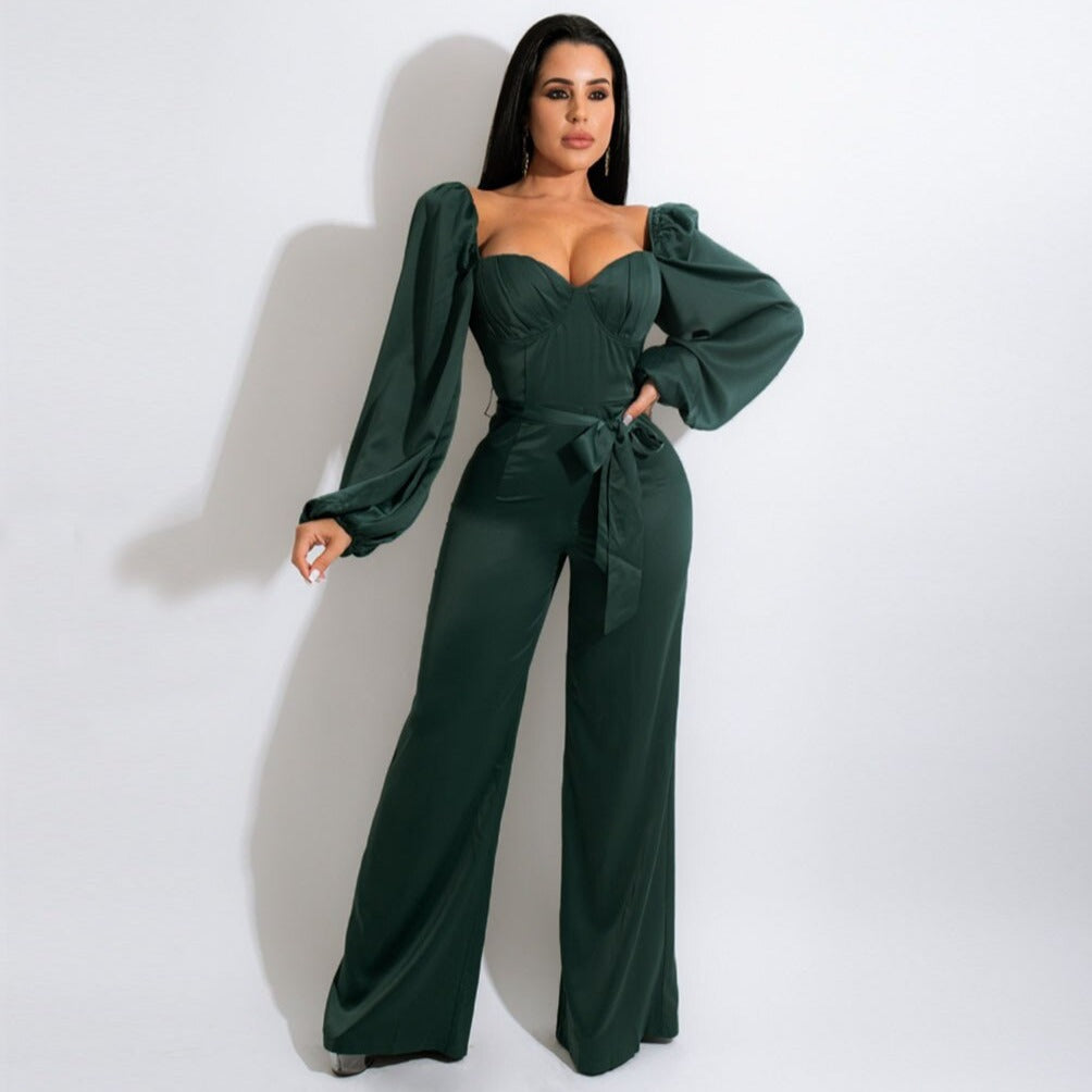 combinaison bustier vert élégante