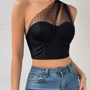 bustier noir drapé