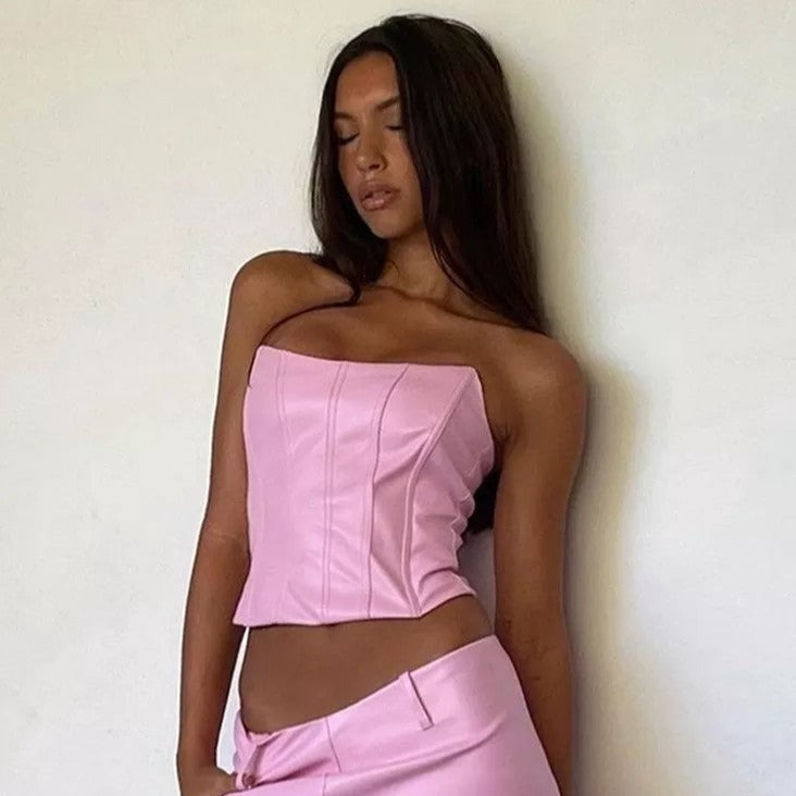 Corset Bustier Pour Femme En Latex