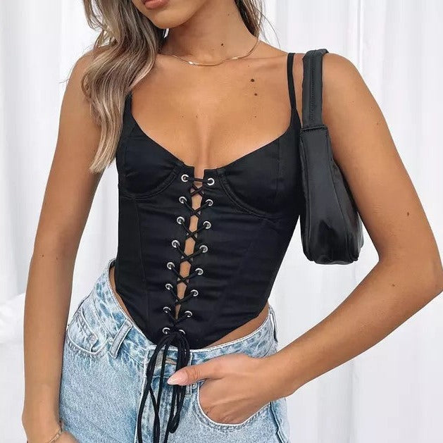 Top Facon Corset Moderne Noir
