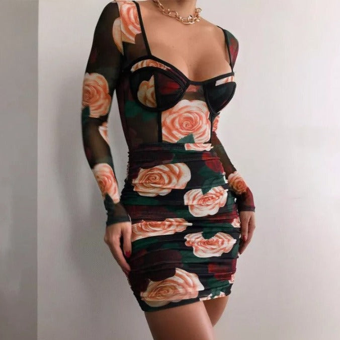 robe corset fleuri