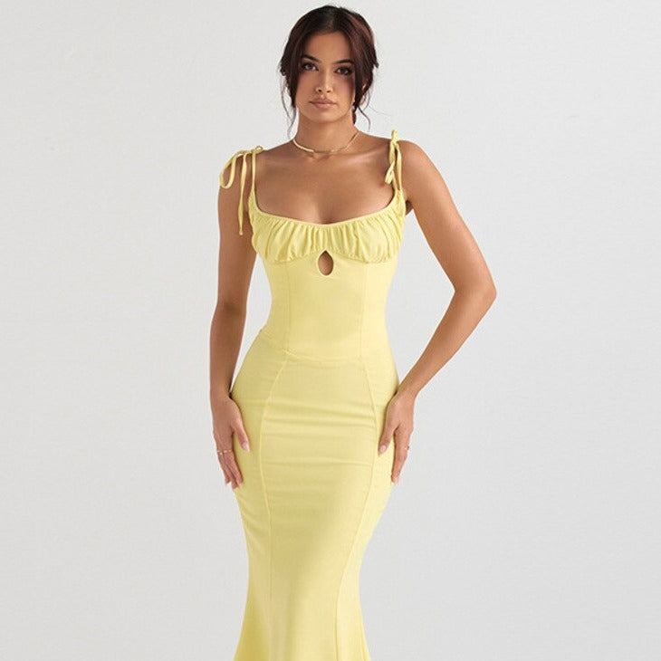 robe d'été jaune bustier