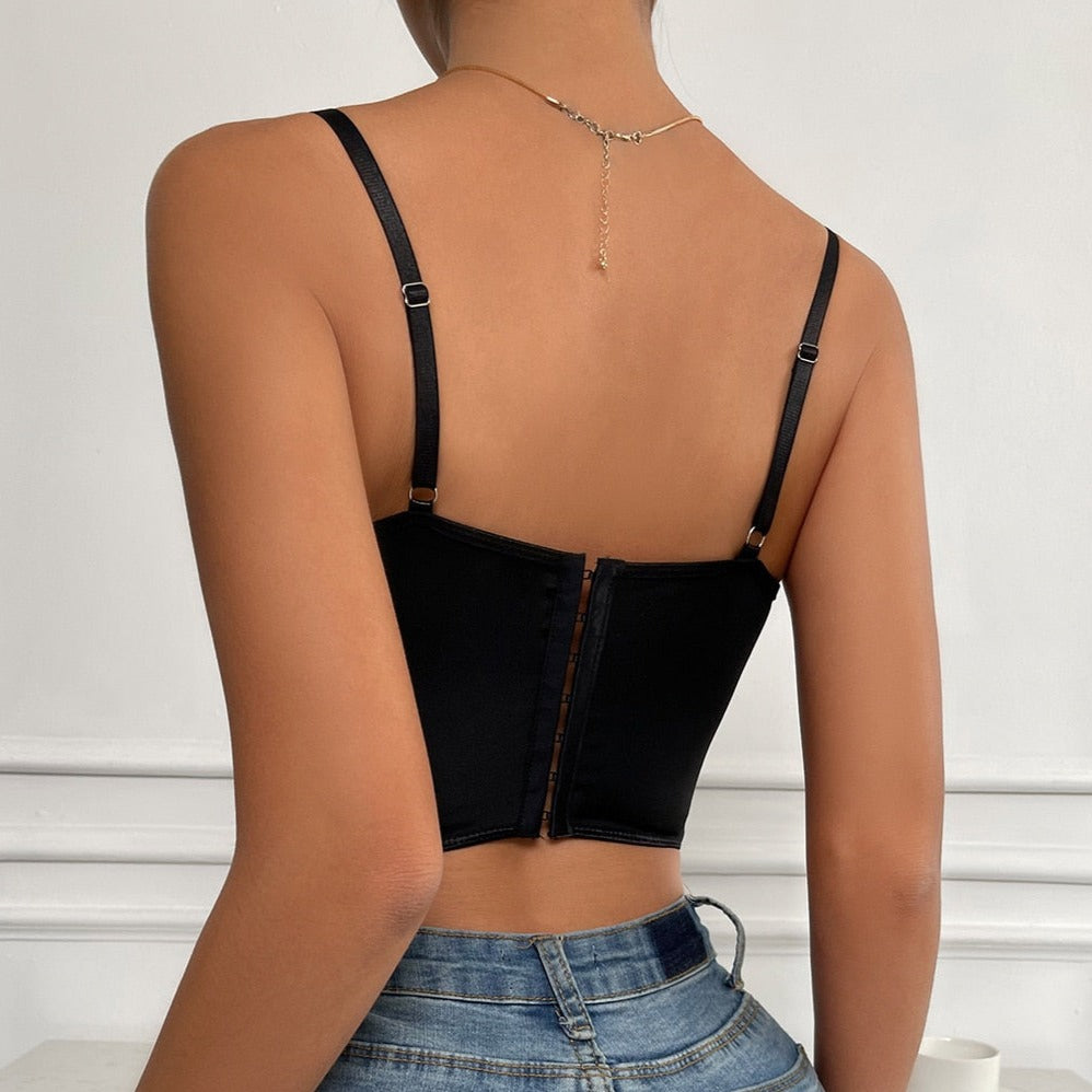 broderie florale sur corset