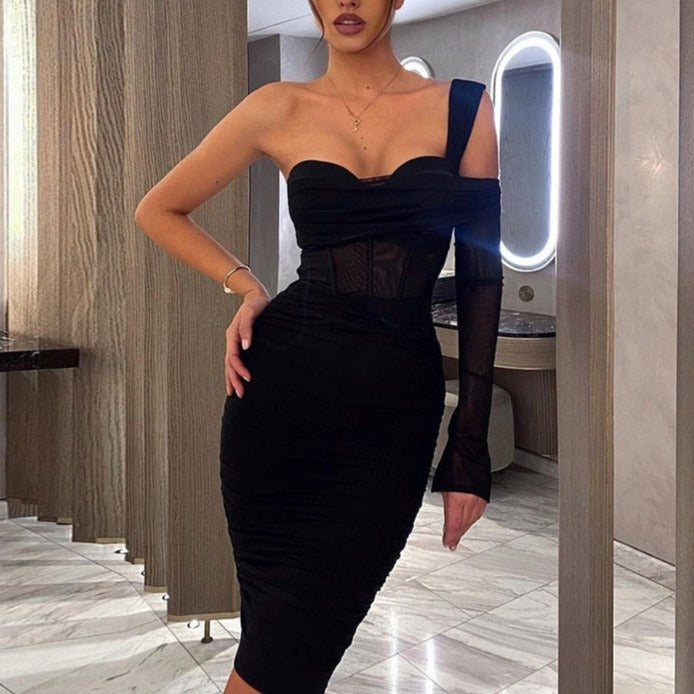 robe moulante noire corset