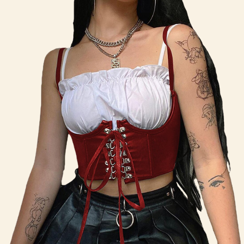 Ceinture Corset Rouge Pour Femme élégante