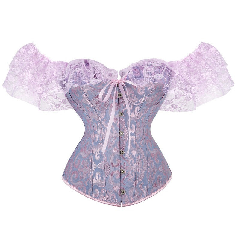corset manches courtes en dentelle