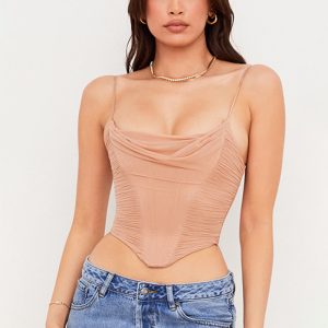 top corset beige col bénitier