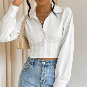 chemisier corset blanc moderne