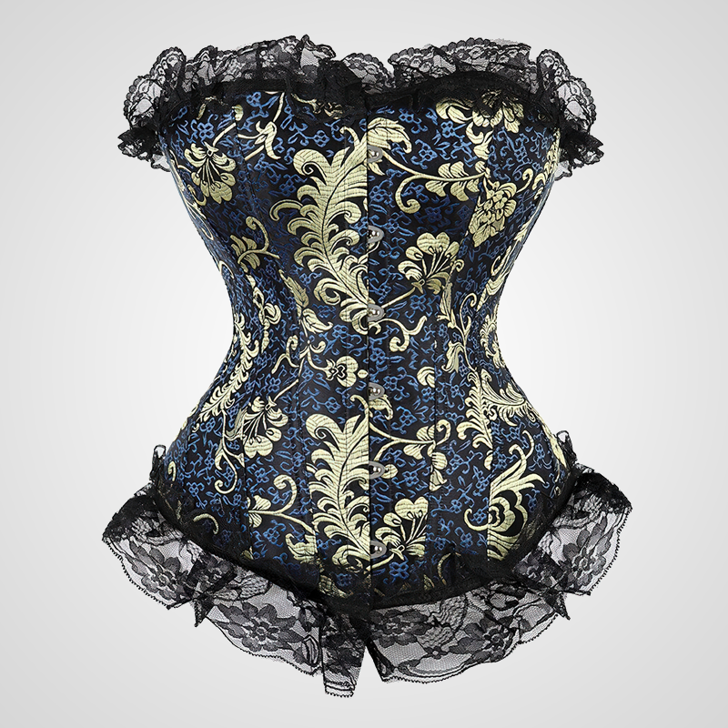 Bustier chic bleu or