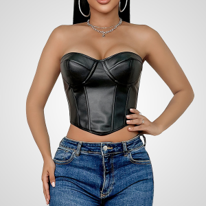corset cuir noir