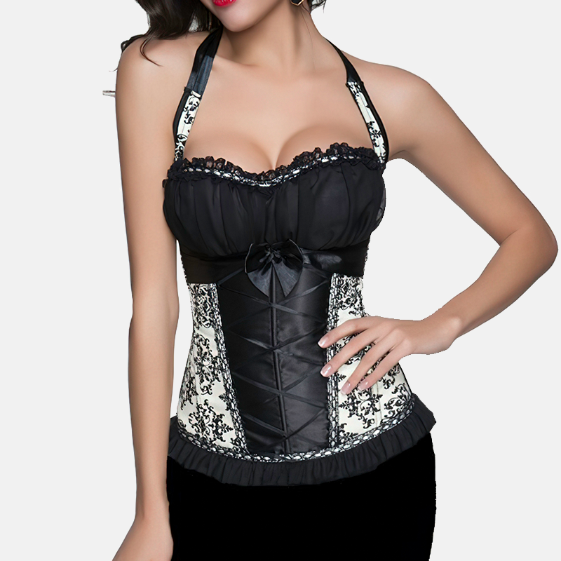 bustier victorien noir et crème