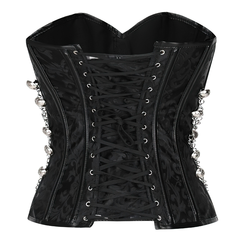 corset noir détails métalliques