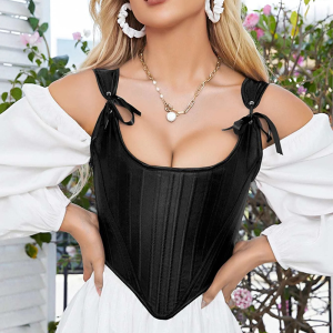corset noir satin