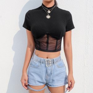 t-shirt corset noir