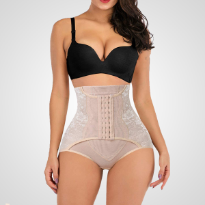 culotte gaine ventre floral beige