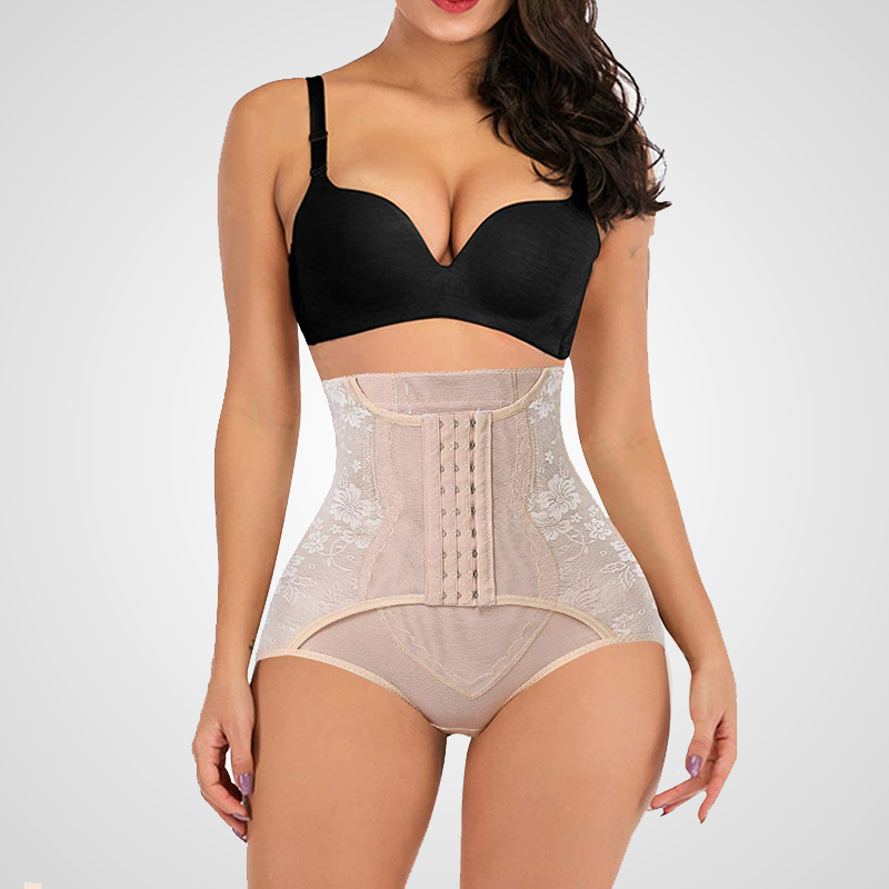 culotte gaine ventre floral beige
