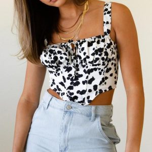haut type corset noir et blanc
