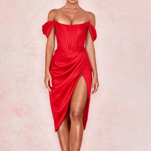 robe mi-longue rouge