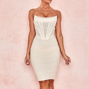 robe corset bustier beige