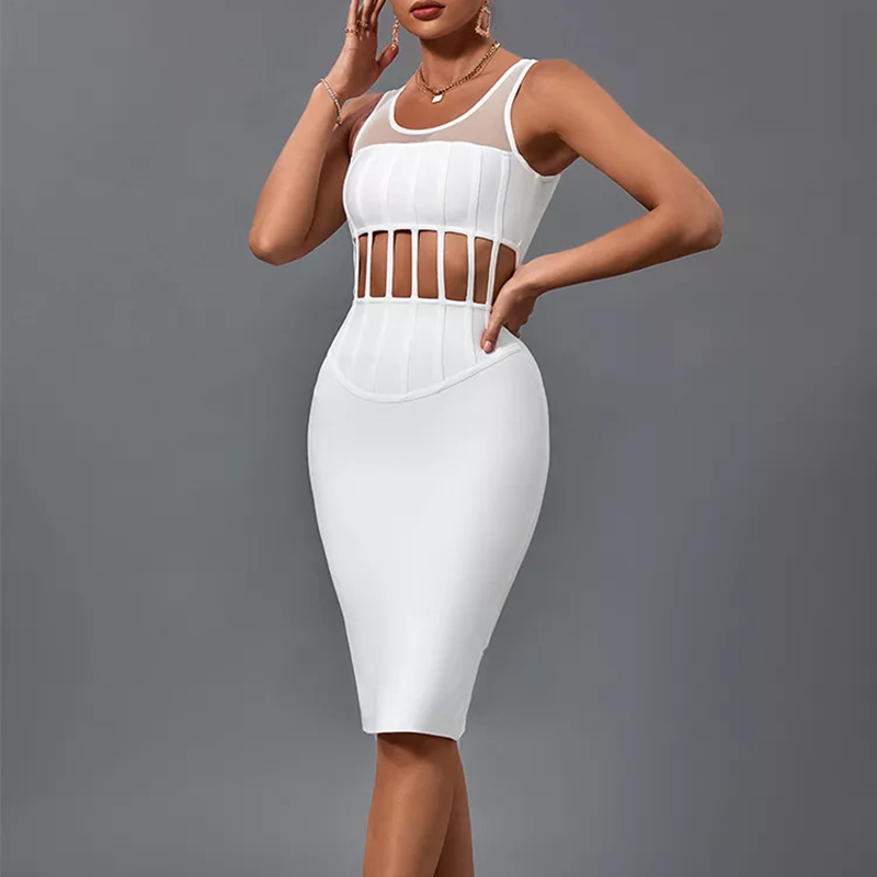 robe corset blanche col carré