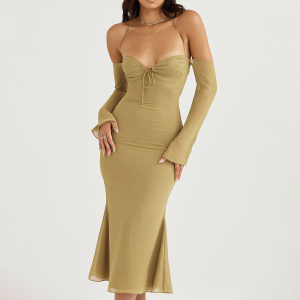 robe décolleté verte