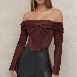 top bustier chic bordeaux