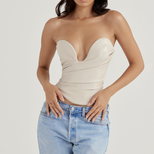 Top bustier sexy ivoire