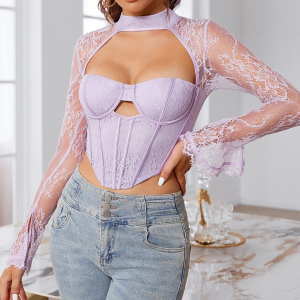 top corset violet en dentelle