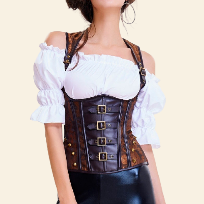 corset en faux cuir maroquinerie