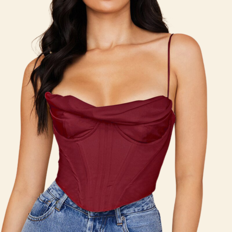 top corset élégant bordeaux