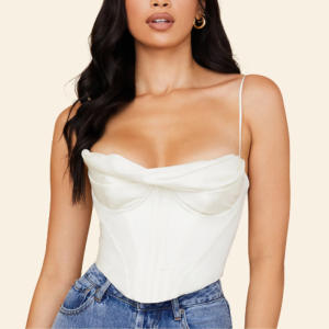 Top corset blanc élégant